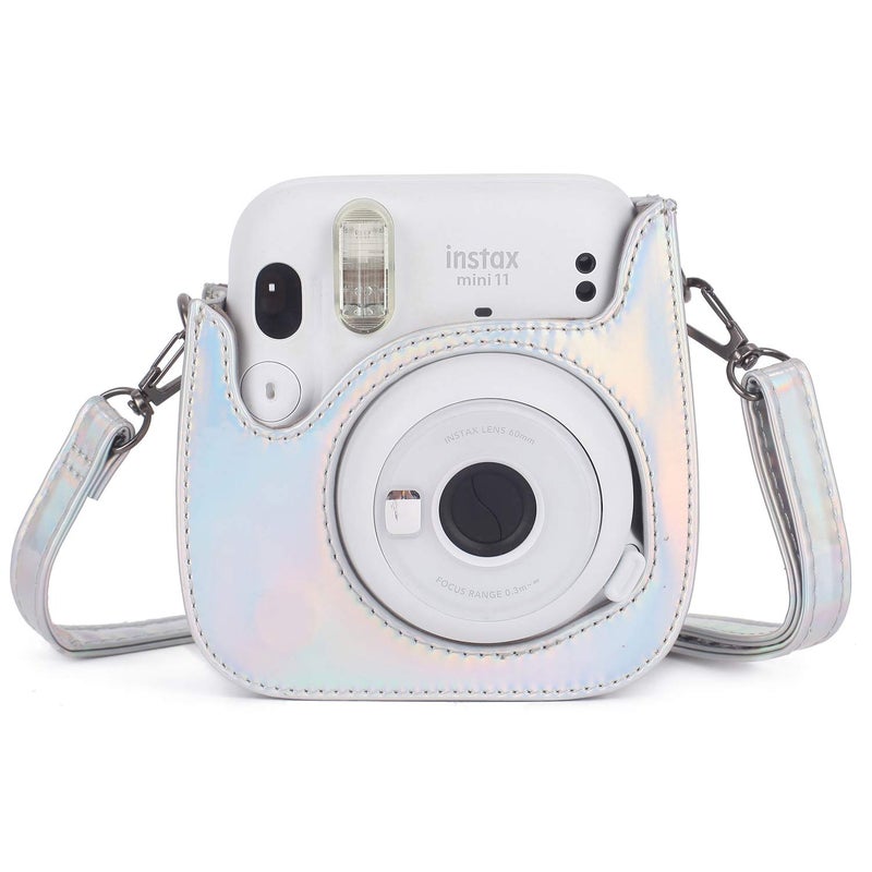 Phetium Instant mini 12 Camera Protective Case Compatible with Instax Mini 12 11,PU Leather Bag with Pocket and Adjustable Shoulder Strap (Magic Silver) - Image 4